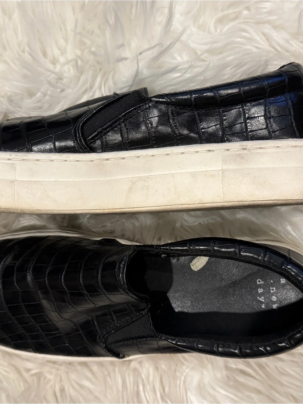 a new day Black Croc-Embossed Slip-On Athletic Sneakers